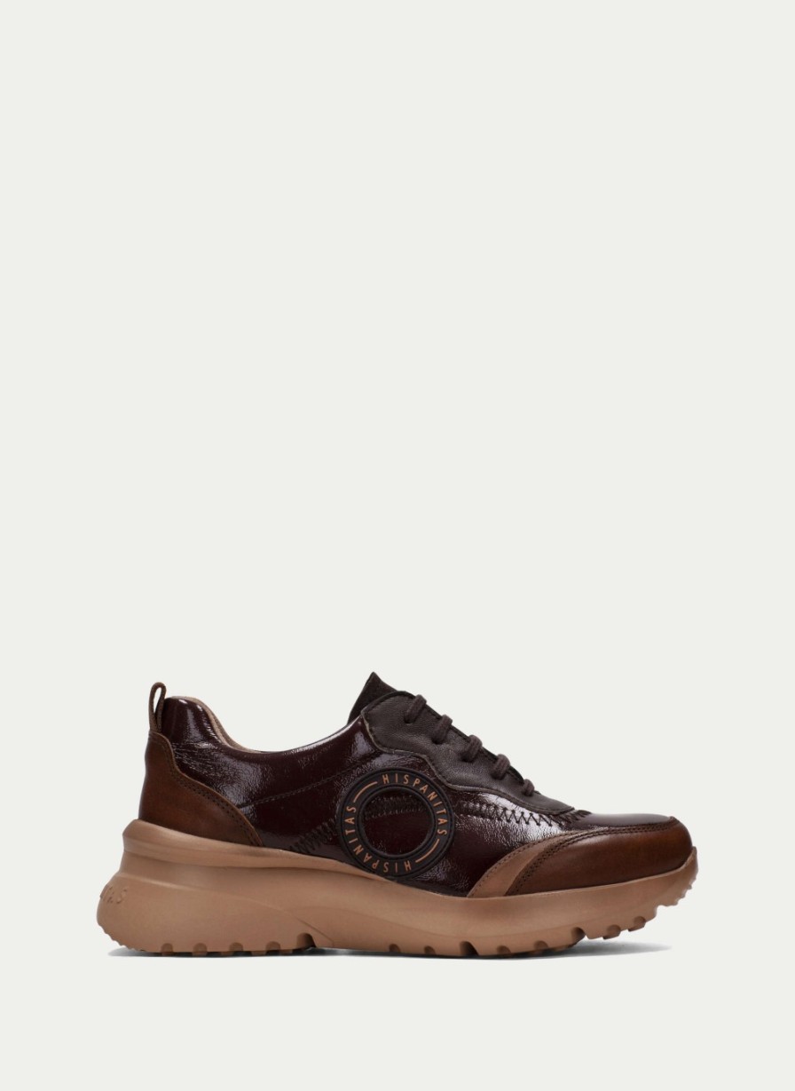 Sapatos HISPANITAS  | Sneakers Polinesia Couro Marrom